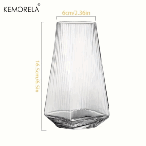 KEMORELA 500ML Vertical Geometric Highball Glass Modern Cocktail Drinking Glass for Water Beer Juice - Practical & Stylish - Image 3