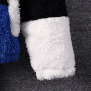 Autumn And Winter Boys Cute Cold And Warm Plush Color Contrast Panel Zipper Jacket Coat For Daily Casual Birthday Party Clothing - Image 2