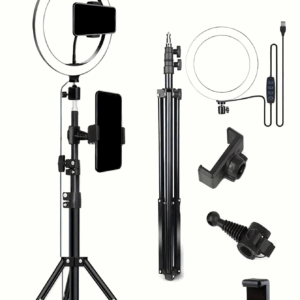 110cm Tripod Stand +O-Clamp With 10-Inch Live Stream Ring Light, Selfie Remote, - Image 6