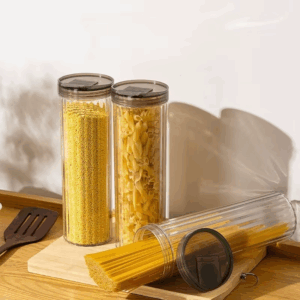Clear Airtight Food Storage Container for Kitchen Tall Plastic Jar with Lid for Spaghetti, Pasta, Grains, Pantry Organization - Image 7