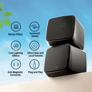 Computer Speakers, Mini Speaker with Cool Lights and Stereo Sound 6W USB Powered 3.5 mm AUX-in Portable Speaker for Computer, La - Image 4