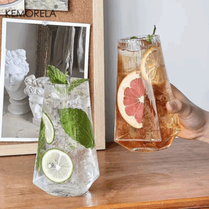 KEMORELA 500ML Vertical Geometric Highball Glass Modern Cocktail Drinking Glass for Water Beer Juice - Practical & Stylish - Image 7