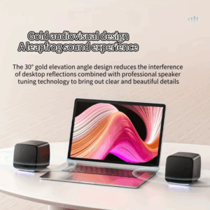Computer Speakers, Mini Speaker with Cool Lights and Stereo Sound 6W USB Powered 3.5 mm AUX-in Portable Speaker for Computer, La - Image 5