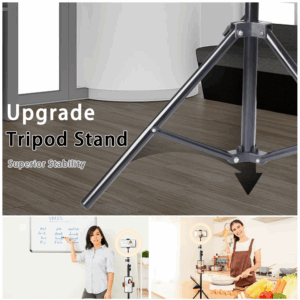 LED Ring Light with 160cm Tripod Stand, Fill Light with Phone Holder, Live Broadcast Lamp&Tripod for YouTube TikTok Video Phone - Image 3
