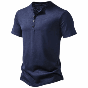 Men's Short Sleeve Henley Shirts Casual Slim Fit Basic Summer O-Neck T-Shirt Men Casual Solid Color T-Shirts Streetwear - Image 2