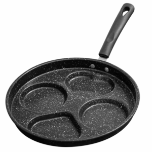 Frying pan, round four hole flat bottomed pan, non stick pan, household frying pan, pancake, fried egg pan, pancake pot, utensil - Image 2