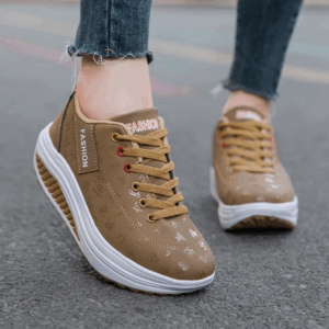 Ladies Casual Sports Shoes Breathable Comfortable Wedge Heel Thick Sole Sneakers Lace-up shoes - Image 6