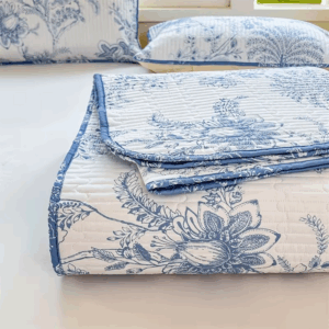 3pcS Ultra-soft wavy quilted floral printed bed cover multi-piece set (1 bed cover +2 pillowcases, no pillow core) - Light, - Image 5