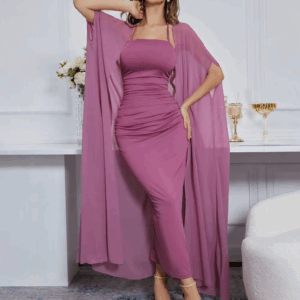 Rafiah Women's Summer Abayas Dress 2025 Modest Fashion Solid Color Shawl Sleeves Square Neck Maxi Abaya - Image 2
