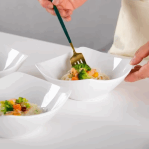 1pcs Creative Square Plate Minimalist Ceramic for Salad, Soup and Appetizers Trendy Quadratic Dish for Stylish Dining Experience - Image 7