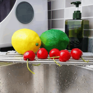 Roll Up Triangle Dish Drying Rack Kitchen Sink Organizer Corner Over the Sink Sponge Rag Holder Foldable Stainless Steel Drainer - Image 5