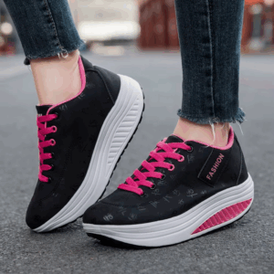 Ladies Casual Sports Shoes Breathable Comfortable Wedge Heel Thick Sole Sneakers Lace-up shoes - Image 5