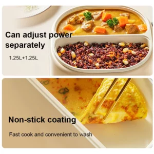 2L Electric Micro Pressure Cooking Pot Double Gallbladder Rice Cooker Smart Food Steamer Noodles Stew Skillet Hotpot Frying Pan - Image 4