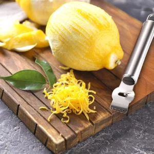 Stainless Steel Lemon Zester Grater With Channel Knife And Hanging Loop Kitchen Gadgets Orange Citrus Fruit Grater Peeling Knife - Image 1