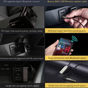 Baseus Bluetooth Car Audio Cable 5.0 Transmitter Wireless Receiver Car AUX 3.5mm Jack Adapter Bluetooth Adapter Audio Cable - Image 4