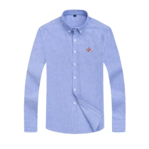 Plus Size Stripe oxford Fabric Excellent Comfortable Slim Fit Button Collar Business Men Casual Long sleeves Shirts Tops CS123 - Image 3