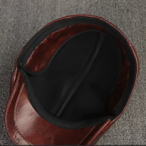 XdanqinX Men's Winter Hat Thicker Warm Cowhide Leather Berets With Ears Snapback Cap Brands Fashion Cap Male Bone Dad's Hats - Image 6