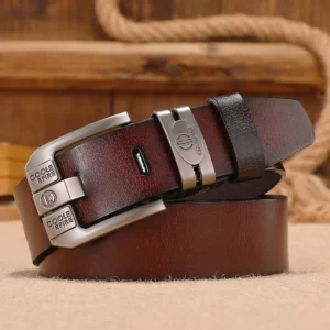 Men Genuine Leather Belts Cowboy Wide High Quality Buckle Belts for Men Brand Luxury Leisure Vintage Jeans Strap HQ225 - Image 3