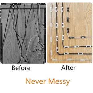 Cable Organizer Clips Cable Management Desktop & Workstation ABS Wire Manager Cord Holder USB Charging Data Line Bobbin Winder - Image 2