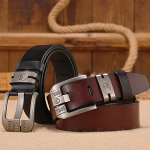 Men Genuine Leather Belts Cowboy Wide High Quality Buckle Belts for Men Brand Luxury Leisure Vintage Jeans Strap HQ225 - Image 5