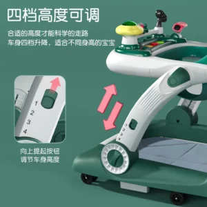 New Baby Walking Cart One Year Old Anti O-shaped Legs Anti Rollover Learning Cart Hand Push and Foldable Walking Cart - Image 4