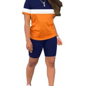 Women's Summer Two-Piece Set Running Sportswear Casual Loose T-Shirt Shorts Set round Neck Short Sleeve Soft Versatile Basic - Image 3