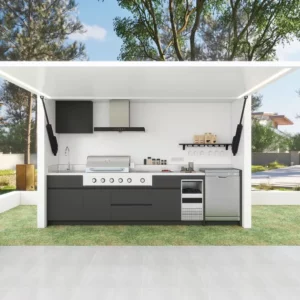 Modern Outdoor Furniture Cottage with Stainless Steel Kitchen Cabinets, Gas Grill with Shed, Customisable, Outdoor Pergola - Image 6