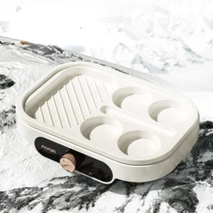 Fried egg barbecue burger machine non-stick small flat household frying pan breakfast egg burger pancake pan four-hole fried egg - Image 2
