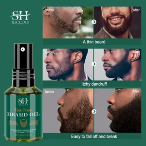 2023 Biotin Beard Oil For Men Natural Tea Tree Nourishing Regrowth Oil Anti Hair Loss Product Man Beard Hair Growth Essence Oil - Image 3