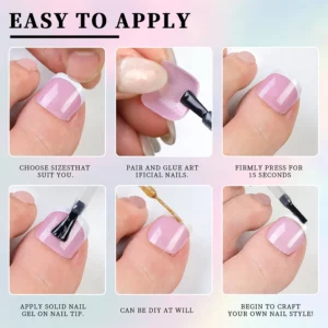 120Pcs Fake Toenails Nude Pink Short Square French Line False Toe Nails Detachable Press On Toenails Acrylic Soft ToeNails Tips - Image 6