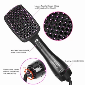 Hot Sale One Step Hair Comb Negative Ion Hair Dryer Brush Curling Straight Wet And Dry Straight Curler Hot Air Comb - Image 3