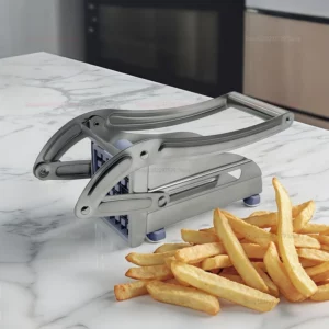 Stainless Steel Potato Slicer Vegetable Cutter Multi Functional Manual Fast Cutting Tool with 2 Blades Manual Fries Machine - Image 6
