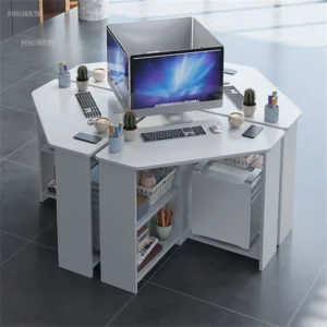Home Desktop Computer Desks Small Apartment Desk Triangle Study Desk Corner Computer Desk Home Living Room Bedroom Writing Desks - Image 4