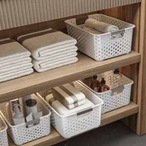Versatile Plastic Storage Bins for Closet & Home Organization - for Kitchen, Bathroom, Bedroom, Office, Shelf Baskets - Image 4