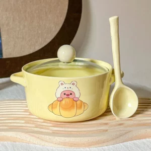 850ml Cute Zanmang Loopy Ceramics Instant Noodle Bowl Cartoon Anime Student Dormitory Hand Drawn Soup Bowl Kawaii Girl Gifts - Image 4