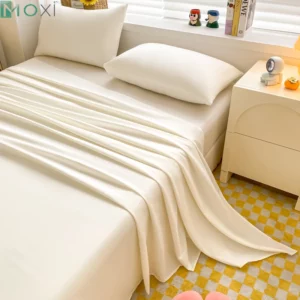 Plus Size Plain Bed Cover Solid Color Bed Sheet Smooth Feel Double People Queen King Bedsheets Bedding Without Pillows Case - Image 2