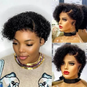 Short Bob Wig Pixie Cut Wig Curly Human Hair Wigs For Women 13x6x1 Lace Front Brazilian Deep Wave Lace Wig Preplucked Hairline - Image 4