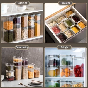 BPA Free Plastic Cereals Jar, Clear Food Storage Container, Multipurpose Stackable Kitchen Pantry Organizer, Preserving Bin - Image 6