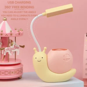 2-in-1 Pen Holder With Snail Charging Desk Lamp USB Folding Eye Protection Learn To Read Bedroom Bedside Light Night Light - Image 3