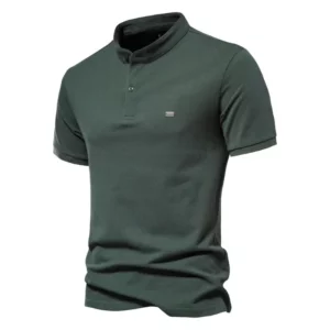 Summer New Cotton Stand Collar Sports Men's Shirt Breathable Business POLO Shirt Casual Men's Embroidered Short Sleeve T - Image 3