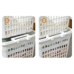 WORTHBUY Bath Basket Plastic Storage Basket Large Capacity Shower Basket Bathroom Storage Organizer Stackable Laundry Hamper - Image 5