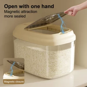Food-Grade Rice Storage Container 10kg/22lbs Kitchen Organization - Large Clear Grain Bucket for Flour, Cereal, Pasta, Pet Food - Image 5