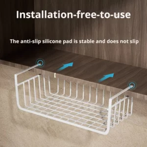 Hanging Net Basket Home Large Capacity Hanging Under The Cabinet Storage Shelves Spice Dishes Storage Pantry Kitchen Organizer - Image 4