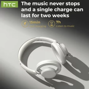 HTC HP06 Bluetooth V6.0 Wireless Open-Ear Headphones Foldable Punchy Bass Headset for PC Laptop phone TV lightweight Hollow Airy - Image 5