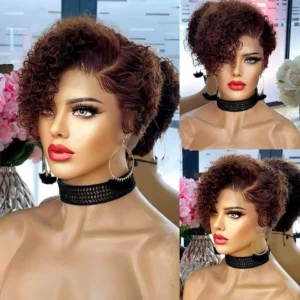 Short Bob Wig Pixie Cut Wig Curly Human Hair Wigs For Women 13x6x1 Lace Front Brazilian Deep Wave Lace Wig Preplucked Hairline - Image 3