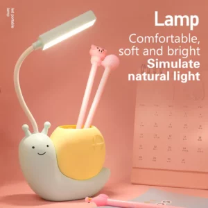 2-in-1 Pen Holder With Snail Charging Desk Lamp USB Folding Eye Protection Learn To Read Bedroom Bedside Light Night Light - Image 2