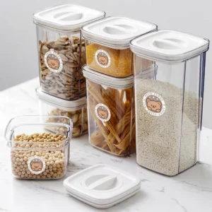 WORTHBUY Plastic Cereals Storage Box Transparent Sealed Jar Moisture-proof Spaghetti Grain Tank Kitchen Organizer Food Container - Image 1