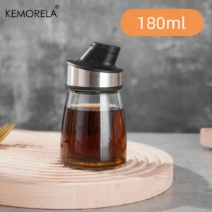KEMORELA 1/3PCS Oil Bottle Olive Oil Glass lecythus Dispenser Drip-Free Automatic Opening And Closing Seasoning Bottle Bottle - Image 5