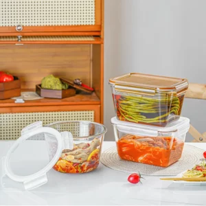 Large Capacity Glass Crisper With Lid Refrigerator Fresh-keeping Bowl Fruit Salad Bowl Food Storage Containers Crisper 2000ml - Image 3