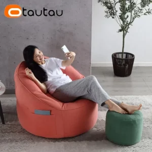 OTAUTAU Round Egg Nest Pouf Chair Bean Bag Cover Without Filler Floor Corner Seat Armchair Puff Ottoman Beanbag Couch Sac SF050 - Image 4